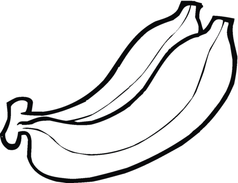 Two Bananas Coloring Page